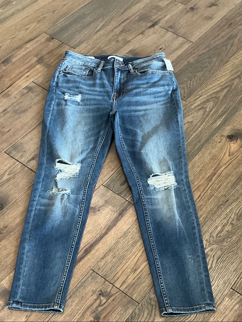 Vigoss Women's Distressed Dark Blue Skinny Jeans